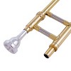 Costway B Flat Trombone Gold Brass with Mouthpiece Case Gloves for Beginners Students - 4 of 4