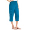 Collections Etc Drawstring Cargo Pocket Knit Casual Capri Pants - 4 of 4