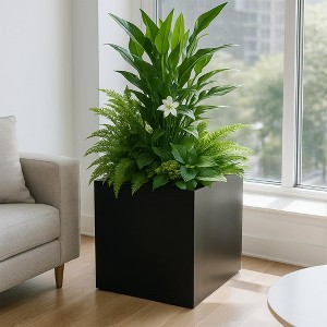 Kozyard Metal Rectangular Planter Box Steel Long Box Planter Powder Coated Steel with Partition Panel for Trees Plants Flowers - 1 of 4