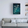 Canvas Wall Art - Aureous   'Teal Flying Cranes' Wall Art for Living Room, Bedroom, or Office Décor by Trademark Fine Art - 3 of 4