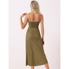 Allegra K Women's Floral Spaghetti Strap Summer Casual Low Cut Midi Dress - 4 of 4