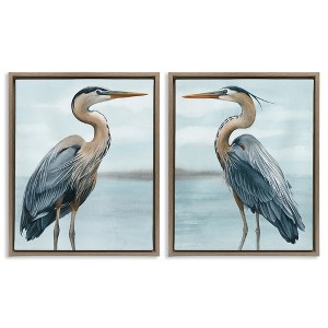 Stupell Industries Detailed Heron Bird Duo 2pc Floating Frame Art Set - 1 of 4