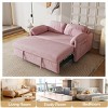 Compact Modern Velvet Sleeper Sofa with Armrest Storage Converts to Queen Bed for Living Room –3irtyhousy - 2 of 4