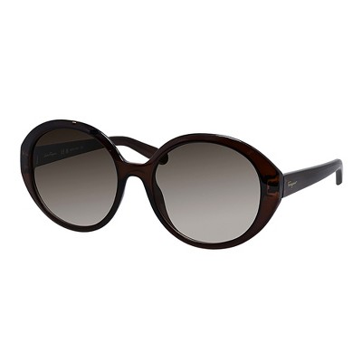 Salvatore Ferragamo SF 1067S 210 Womens Round Sunglasses Brown 57mm