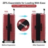 Karl Home 2 Piece Set Expandable Luggage Carry On ABS PC Suitcase with pocket Compartment Weekend Bag Red - 4 of 4