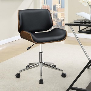 CAVINAS Upholstered Adjustable Height Office Chair,Desk Chair with Universal Wheels for Work Study - 1 of 4