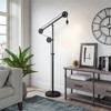 Metal and glass pulley Floor Lamp in Black - Henn&Hart  - 4 of 4