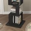 Lirago,19.68"L*19.68"W*74.8"H, 6-Tier Rotating Bookshelf with Acrylic Shelves & Anti-Tip Base - Multi-Functional Storage for Living,Black - 4 of 4