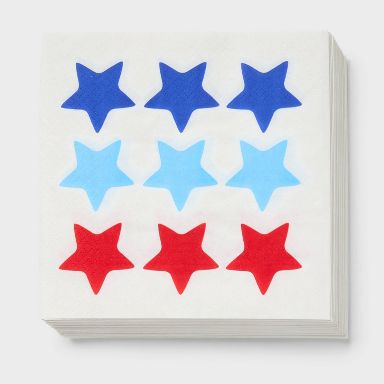 30ct 4th of July USA Star Print Lunch Napkins - Spritz™