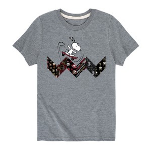 Boys' - Peanuts - Snoopy Skating Pattern Short Sleeve Graphic T-Shirt - 1 of 4