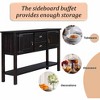 APRILSOUL 48'' Solid Wood Retro Sideboard, Console Table,2 Drawers, Cabinets & Bottom Shelf,  Buffet for Living Room,Kitchen - 3 of 4
