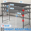 Musment 4ft Folding Table Adjustable Height Folding Table for Indoor and Outdoor - 2 of 4