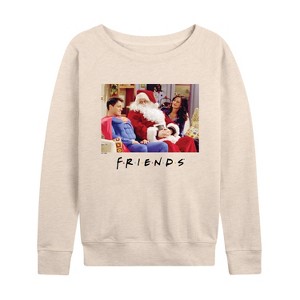 Women's - Friends - Xmas Costumes Lightweight French Terry Wide Neck Long Sleeve Shirt - 1 of 4