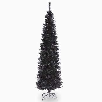 6' Unlit Slim Black Tinsel Artificial Christmas Tree - National Tree Company