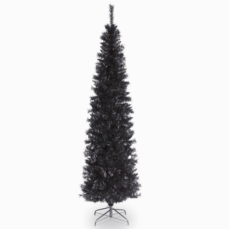 6' Unlit Slim Black Tinsel Artificial Christmas Tree - National Tree Company, 1 of 6
