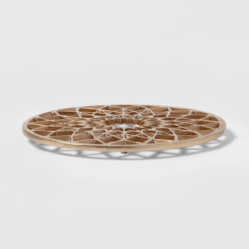 Cravings by Chrissy Teigen 8.5" Round Aluminum Trivet - Gold