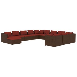 vidaXL Garden Lounge Set Brown, Cinnamon Red - 1 of 4