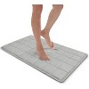 MICRODRY SoftLux Embroidered Squares Memory Foam Bath Mat/Runner with Skid Resistant Base - 2 of 3