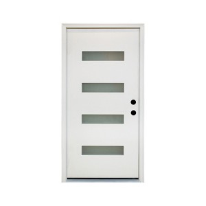 MAHEERTY New Design Fiberglass Composite Door Left Hand Inswing Entrance Door White Exterior Front Entry Doors with 4-9/16 Frame - 1 of 4
