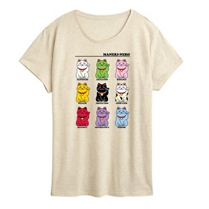 Women's - Instant Message - Lucky Cat Short Sleeve Graphic T-Shirt - 1 of 4
