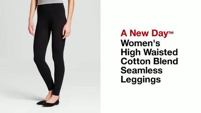 Women s High Waisted Cotton Blend Seamless Leggings A New Day Target