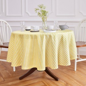 Solino Home Linen Stripe Round Tablecloth | Amalfi - 1 of 4