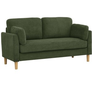 NicBex Modern Minimalist Loveseat Sofa Couch with Two Pillows & Wooden Legs,2-Seat Lounge Sofa for Living Room,Apartment - 1 of 4