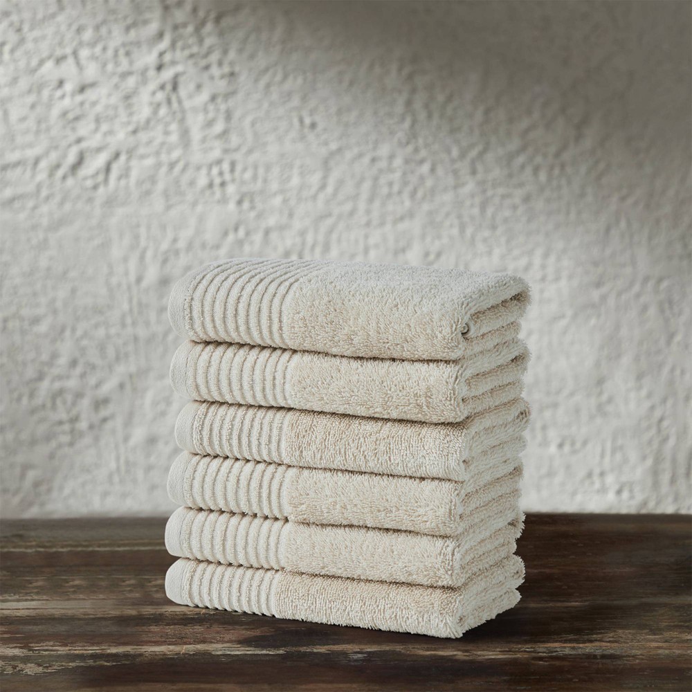 Photos - Towel 6pc Ringspun Soft Quick Dry Hand  Set Oatmeal - Isla Jade