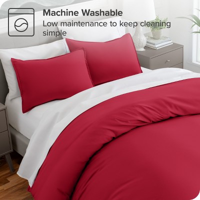 Full Red Ultra-Soft Microfiber Duvet Cover Set