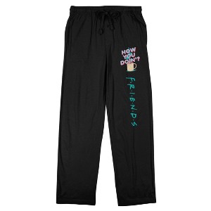 Friends TV How You Doin'? Men's Black Drawstring Sleep Pants - 1 of 4