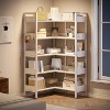 Corner Bookshelf, 5 Tier Convertible Corner Book Shelf, L Shaped Storage Display Shelf for Home Office, Living Room, Study Room Office - 4 of 4