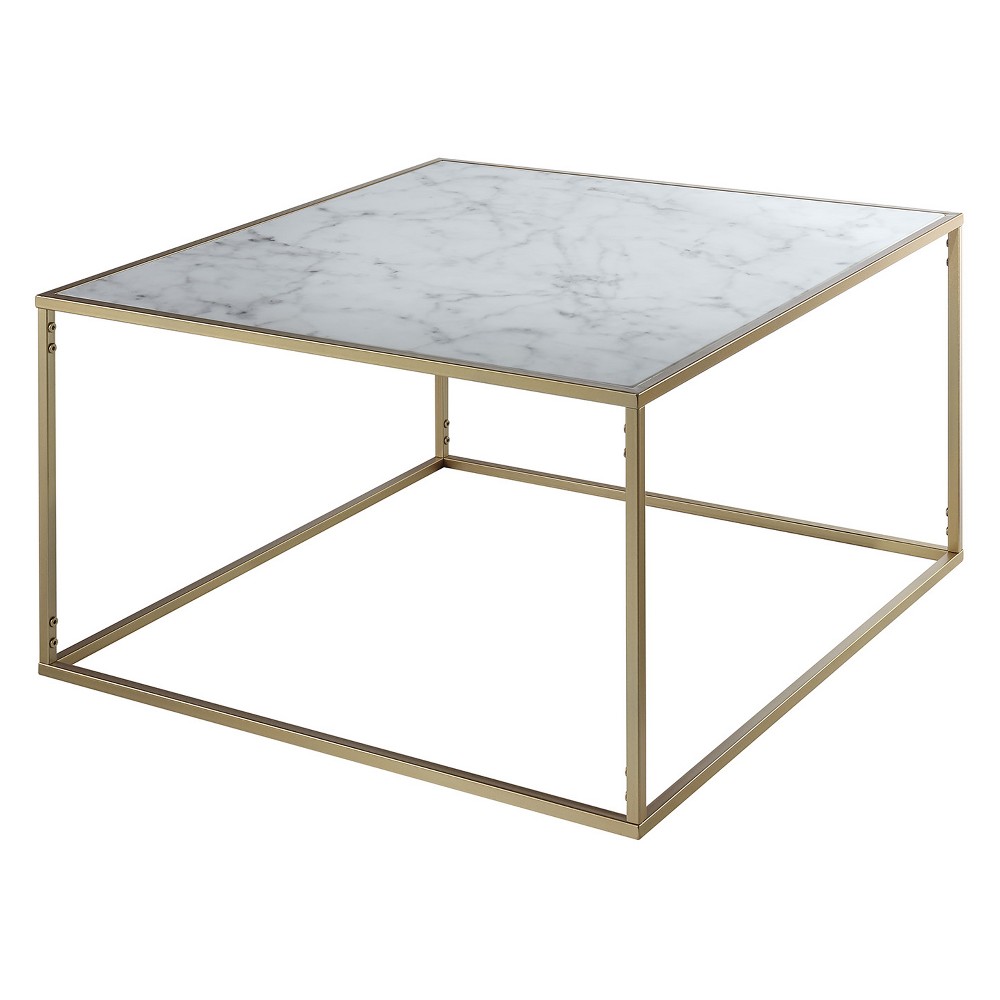 Photos - Coffee Table Gold Coast Faux Marble  Gold/Faux Marble - Breighton Home