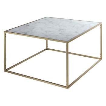 Gold Coast Faux Marble Coffee Table Gold/Faux Marble - Breighton Home