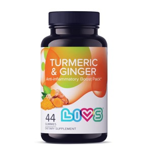 LIVS Turmeric & Ginger Gummies For Kids And Aduls | Reduces Nausea & Inflammation With Natural Apricot Flavors |  Non-GMO, Gluten- Free | 44 Gummies - 1 of 4