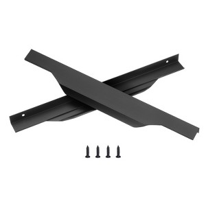 Unique Bargains Finger Edge Cabinet Pull 256mm Hole Diameter Black 10 Pcs - 1 of 4