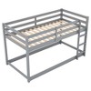 Kumasinova Twin-Over-Twin Low Bunk Bed with Convertible Slide & Ladder, Sturdy Wooden Bed Frame with Safety Bar, Kids' Bunk Bed/Gaming Beds - 3 of 4