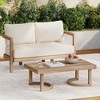 NicBex Outdoor Dining Table Set Wood/Glass Coffee Table & Loveseat with Cushion,Patio Furniture Set for Garden, Backyard, Porch - 4 of 4