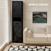 GlasFlength Decorative Storage Cabinets Modern Accent Storage Cabinet with 2 Doors Free standing Cabinet for Living Room, Black, 14.56"*11.22"*69.29" - 4 of 4
