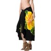 LA LEELA Women's Summer Beach Wrap Bikini Wraps Sarong Coverup Skirt Bathing suit Swimsuit Swimwear Cover Up for Women One Size Black, Floral - 4 of 4