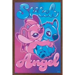 Trends International Disney Lilo and Stitch - Angel and Stitch Hug Framed Wall Poster Prints - 1 of 4