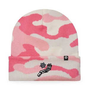 Dalix Chill Skeleton Hand Embroidered Beanie Snowflake Warm Winter Knit Hat for Men - 1 of 4