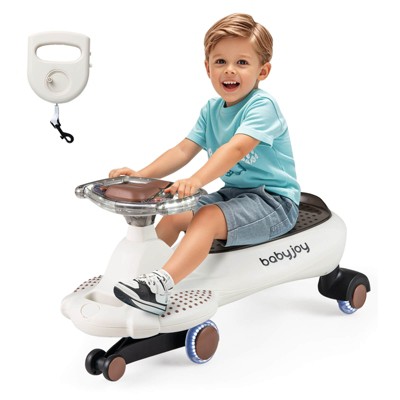 Infans Wiggle Car with Hauling Rope Ride on Toy with Under-Seat Storage &  Swing Car
