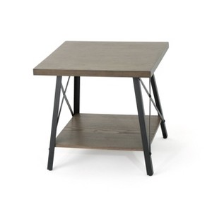 Camaran Industrial Wood End Table Gray - Christopher Knight Home