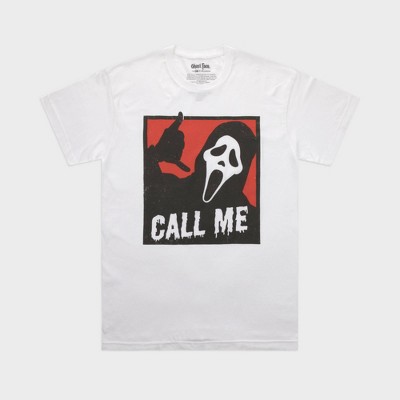 Men's Ghostface Call Me Short Sleeve Graphic T-Shirt - White S