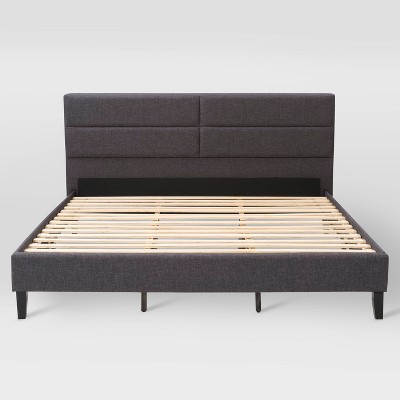 King Bellevue Upholstered Panel Bed Dark Gray - CorLiving