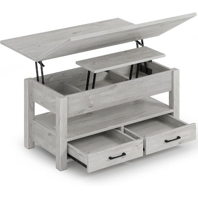 Coffee Table Lift Top, Multi-Function Convertible with Drawers and Hidden Compartment, Converts to Dining Table