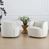 KINWELL 34" Wide Boucle Fabric Upholstered Swivel Armchair (Set of 2) - 3 of 4