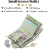 Clotth Wallet for Women - Slim RFID Blocking Thin Credit Card Holder with Zipper Coin Pocket & ID Window for Essential Travel & Daily Use - 2 of 4
