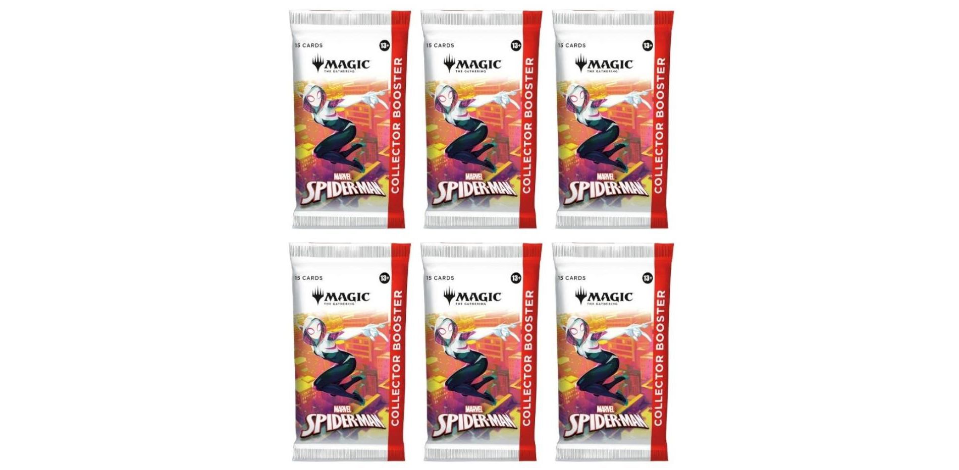 Magic the Gathering 6 Packs Magic The Gathering Collector Booster Pack Lot MTG Marvel's Spider-Man