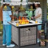 XIZZI 9-Piece Wicker Outdoor Patio Fire Pit Sectional Sofa Set with Cushions, All Weather Conversation Couch Set and Swivel Rocking Chairs - 4 of 4